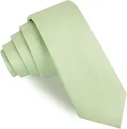 [OTAA] Light Sage Green Weave Skinny Tie Casual Ties for Men - Perfect Neck Tie for Groomsmen Wedding Ties or Formal Occasions - Ideal Gifts for Him