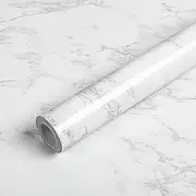 Marble Contact Paper Granite Gray/White Waterproof Self Adhesive Removable Gloss Vinyl Film Decorative Contact Paper for Countertops Furniture Renovated Wallpaper Shelf Liner Marble Effect 16" x 118"