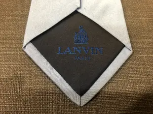 全新LANVIN水藍色斜織紋窄版領帶