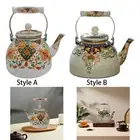 Enamel Tea Kettle with Lid Thickened Enamel Teapot for Home Christmas Gift