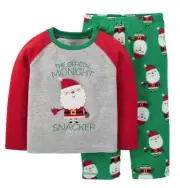 Christmas Pajamas Boy or Girl Midnight Snacker Santa NWT 18 months Carters