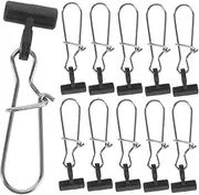 POPETPOP 30 Pack of Portable Wear-Resistant Stainless Steel Fishing Snaps Angling Supplies Lock Snap Clips Outdoor Fishing Accessories