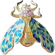 [OrcoW] Bee Brooch Pin Insect Brooch Animal Pin Badge Crystal Honeybee Brooch Female Brooches Birthday Wedding Jewelry Gift, Metal