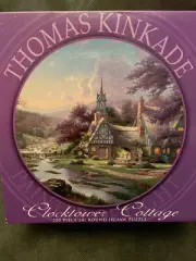 THOMAS KINKADE " CLOCKTOWER COTTAGE " 750 PC 24" ROUND PUZZLE NEW FREE SHIPPING
