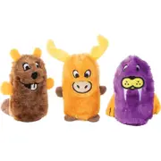 ZippyPaws Squeakie Buddies Beaver Moose Walrus Plush Dog Toys (3 pack)