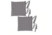Rans Set of 2 Alfresco Cotton Chair Pads 40x40 cm - Plain Charcoal