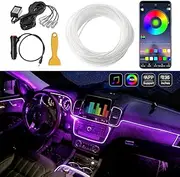 Interior Car LED Strip Lights with Wireless APP Control, 16 Million Colors 5 in 1 Ambient Lighting Kits with 236 inches Fiber Optic, Multicolor RGB Car Neon Lights, Sync to Music