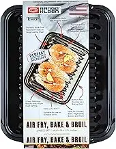 Range Kleen Range Kleen Broiler Pans for Ovens - BP102X 2 Pc Black Porcelain Coated Steel Oven Broiler Pan with Rack 16 x 12.5 x 1.6 Inches (Black), BP102X