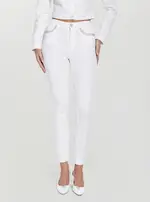 GUESS Women's Eco White High-Rise 1981 Skinny Jeans Size: 30, Spandex