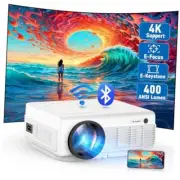Projector with WiFi and Bluetooth [Electric Focus & Keystone] 4K Supported,