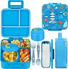 Bento Lunch Box Set for Kids with 8oz Soup Thermos - 4 Compartment Container