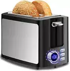 Smart 2-Slice Toaster with LCD Timer, Bagel, Defrost & Reheat Functions