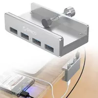 在飛比找ETMall東森購物網優惠-桌夾式鋁合金四孔USB3.0 HUB