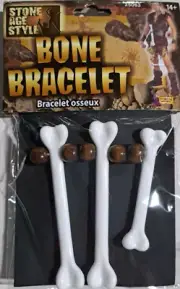 Stone Age Cavewoman Caveman Bone Bracelet Costume Jewelry Accessory