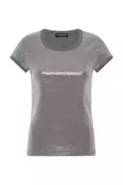 BNWT SASS & BIDE Smokey Quartz Sequin Sparkle Jersey Top - Size XS - $180