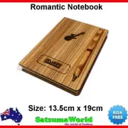 Journal Diary Girls Notebook Cahier Hard Cover Wooden Book with Pen Wood New