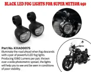 "BLACK LED FOG LIGHTS" FIT FOR ROYAL ENFIELD SUPER METEOR 650