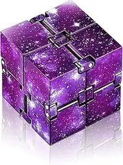 SKYLETY Cube Mini Fidget Blocks, Cube Desk Toy Sensory Toys Stress Relief Tool Game Supplies Gifts for ADHD Autism Teens and Adults (Purple Galaxy Space)