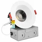 Luxrite 4 Inch LED Recessed Light 15W 5 Color Selectable Baffle Trim