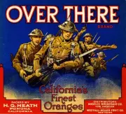 Pomona Over There WWI Orange Citrus Fruit Crate Label Art Print