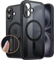 JETech Magnetic Case for iPhone 16 6.1-Inch with Camera Control Button, Compatible with MagSafe, Translucent Matte Back Slim Shockproof Phone Cover (Black)