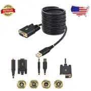 10ft USB to RS232 Null Modem Cable - Includes Changeable DB9 Hardware