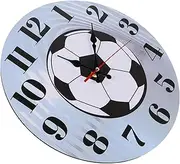 TOBBOMEY Vintage Decor Football Wall Clock Modern Silent Decorative Clock for Bedroom Living Room