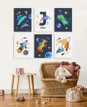 [Namly Design] Posters - Dinosaur and Space / Personalised / Set of 6