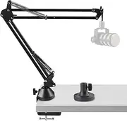 Geekria for Creators Microphone Arm Compatible with Rode PodMic, NT-USB, NT1-A, NT1, Mic Boom Arm Mount with Table Flange Adapter, Suspension Stand, Mic Scissor Arm, Desk Mount Holder