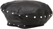 ankoROCK(アンコロック) Ancoroc Leather Beret Men's Women's Hat Studded Black, Black, One Size
