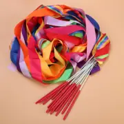 14pcs Ribbon Twirling Ribbons Rods Rhythmic Ribbon Wand Gym Ribbons Streamer+