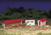 Bachmann HO Plasticville Classic Kit Farm Buildings +Animals 45152