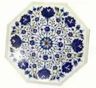 18'' White Marble Side Center Corner Coffee Table Top Mosaic Inlay Malachite V3