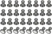 uxcell 32pcs Magnets Push Pins, 1x0.9 Strong Fridge Magnets Magnetic Whiteboard Decorative Thumbtacks for Refrigerator Locker Calendar Office, Gray