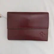 Patricia Nash Woodstock Leather Frame Wallet COGNAC RFID Technology Tri fold nwt
