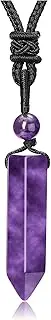 Jovivi Natural Healing Stone Necklace for Women Men Adjustable Rope Hexagonal Point Healing Crystal Pendant Necklaces Quartz Reiki Gemstone Jewelry