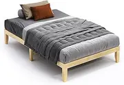 ALFORDSON Single Bed Frame Wooden Bed Base with Timber Slats, Solid Pine Wood Bed Foundation Mattress Base Platform with Storage Space, Bedroom Furniture (Pramod Series in Oak)