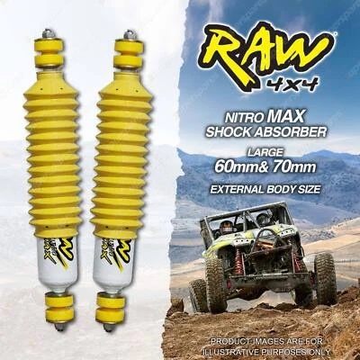 2x Rear 0-50mm Lift RAW 4x4 Nitro Max Shock Absorbers for Isuzu Mu-X RF RJ 13-On