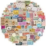 PRSTINCOL 300 Pcs Vintage Travel Stickers Ticket Stickers Journaling,Luggage Stickers Stub Stickers Vintage Sticker Junk Journal Crafts Laptop Water Bottle Album Scrapbook (Ticket and Travel 300 Pcs)