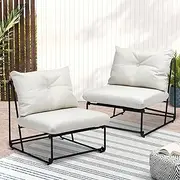 Livsip Outdoor Chair 2Pcs Outdoor Patio Furniture Dining Chair