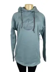 Columbia Womens Light Blue Barlow Basin Graphic Pullover Hoodie Sz L - New