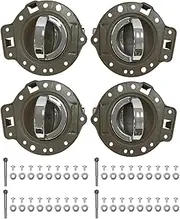 MOTOKU Set of 4 Inside Door Handle for Jeep Commander 2006-2010 Front Rear Left Driver and Right Passenger Side,Khaki with Chrome lever Lift