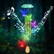 Mothers Day Wind Chimes Gifts for Mom - Hummingbird Solar Wind Chimes with Co...