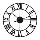 40cm Wall Clock Large Roman Big Numeral Giant Round Face Outdoor Garden Silent ㎕