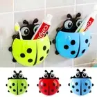 Ladybug Toothbrush Holder Storage Rack Bathroom Shelves Kids Pen Suction Cup