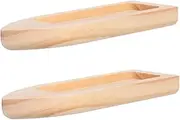 MINAOLULUS 2pcs Wooden Canoe Boat Model Kit Nautical Home Decor Miniature Toy Boat for Office Coastal Decor
