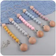 Baby Pacifier Clips Chain Silicone Beads BPA-Free Clip Holder Soother Chains AU