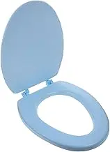 LALAFINA Elongated Toilet Seat Soft Comfortable Design for Bathroom Thickened Supportive Seat Cover Easy Clean Maintenance Durable and Stable Construction Light Bluev Shape