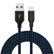 Catzon 1M 2M 3M Several Packs Micro USB Cable Nylon Braided Phone Cable Fast Charger Cable USB Cord -Black Blue