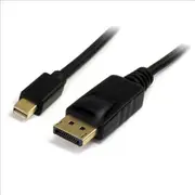 StarTech.com MDP2DPMM10 4K x 2K Mini DisplayPort to DisplayPort 1.2 Cable - 3m (10ft) - Black 4K x 2K UHD / Mini DP to DP Cable for Monitor / mDP to DP Converter Cord - Male to Male [MDP2DPMM10]